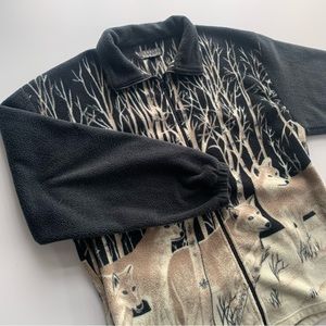 Vintage Fleece Wolf Jacket Size Large